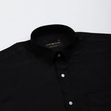 Fauren Black Plain Luxurious Linen Shirt - John Ellies