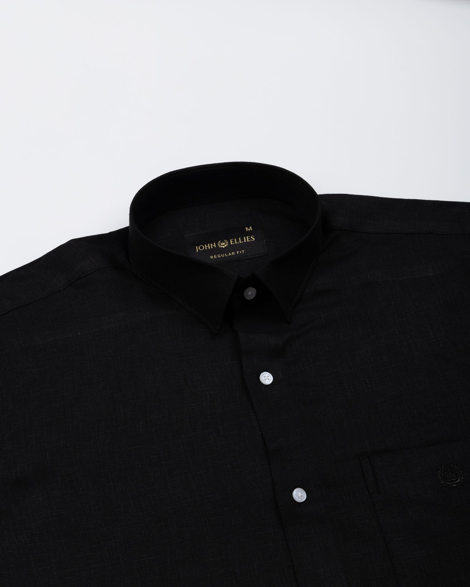 Fauren Black Plain Luxurious Linen Shirt - John Ellies