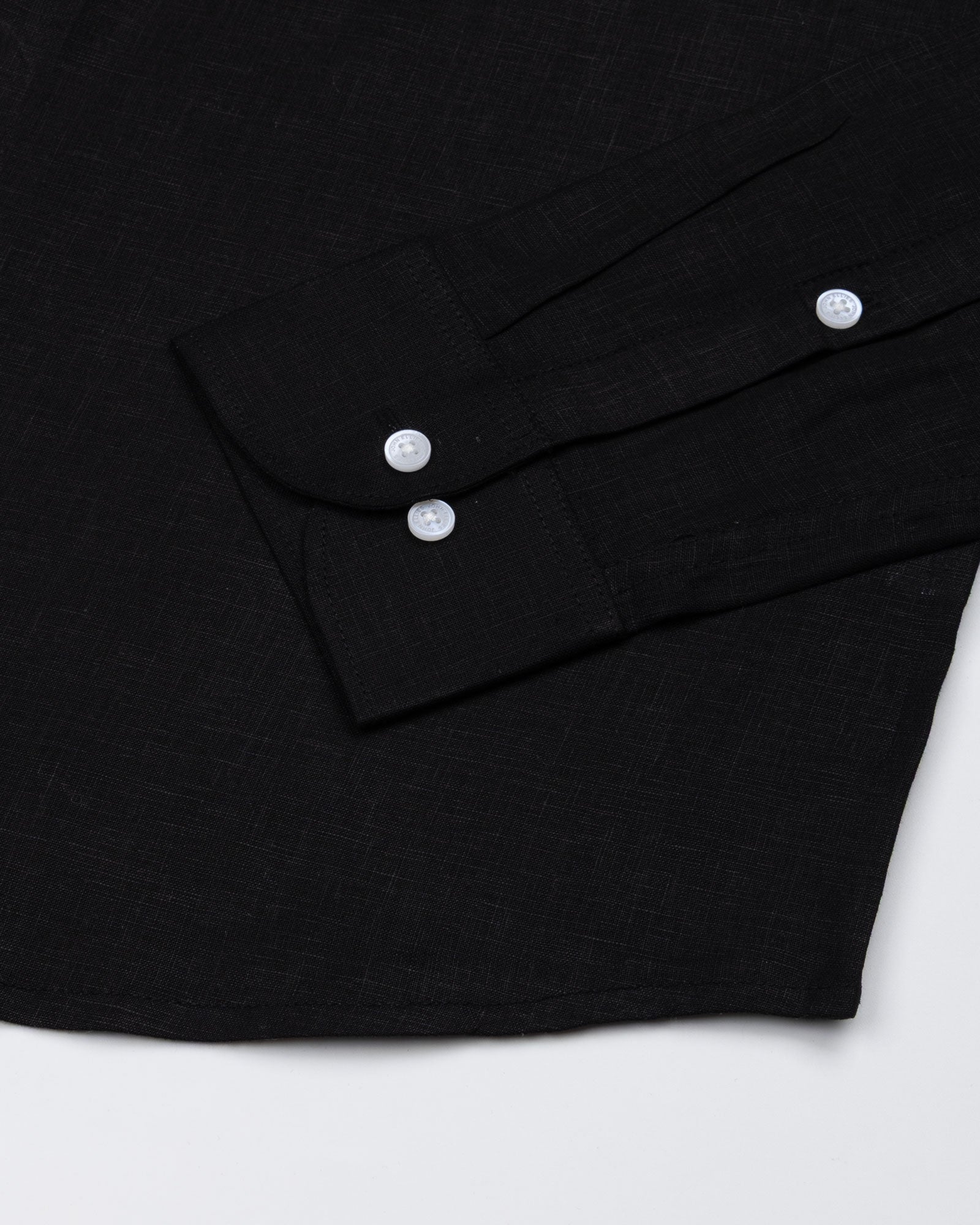 Fauren Black Plain Luxurious Linen Shirt - John Ellies