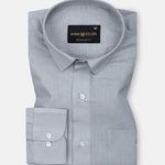 Fauren Silver Plain Luxurious Linen Shirt - John Ellies