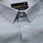 Fauren Silver Plain Luxurious Linen Shirt - John Ellies