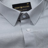 Fauren Silver Plain Luxurious Linen Shirt - John Ellies