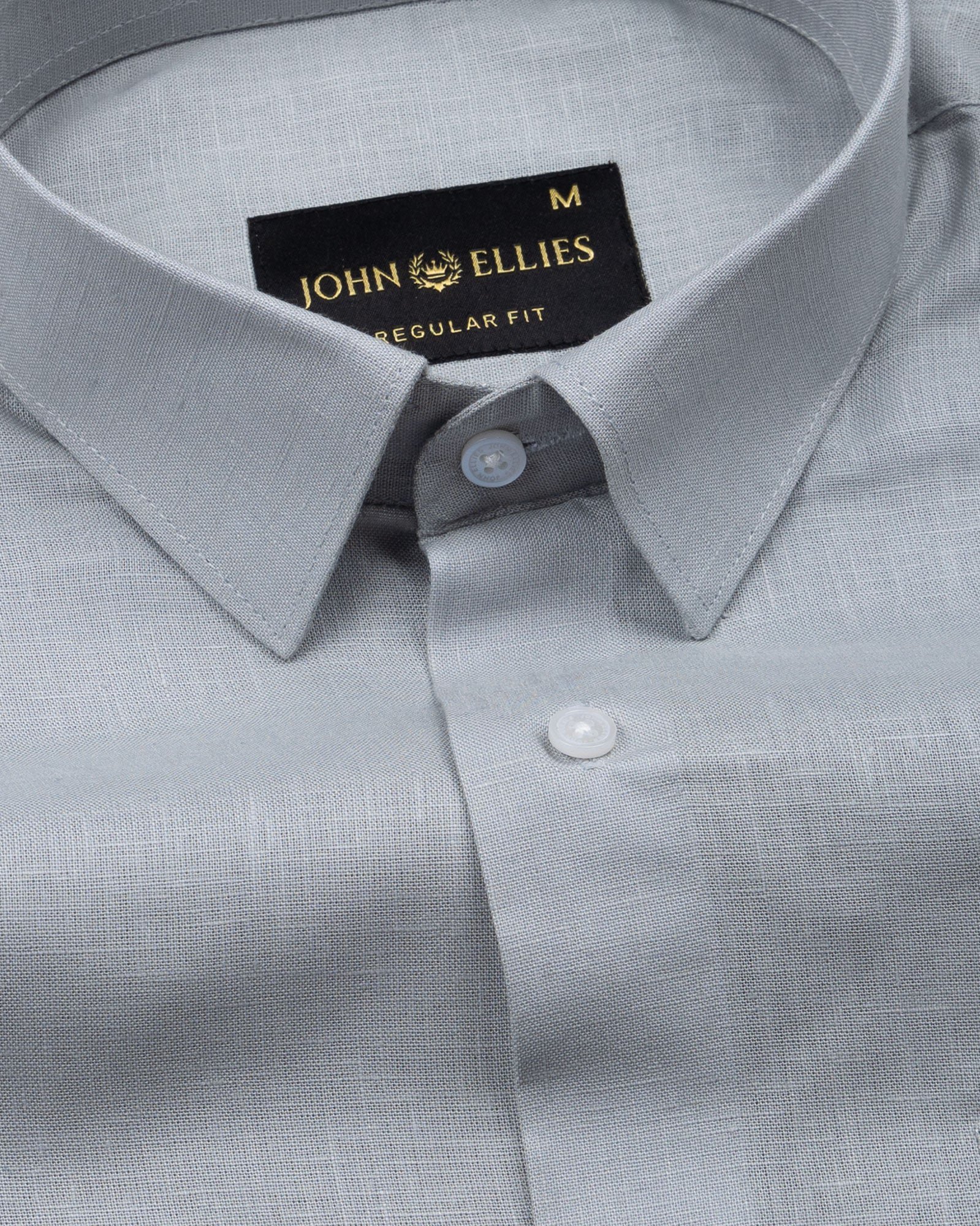 Fauren Silver Plain Luxurious Linen Shirt - John Ellies