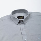 Fauren Silver Plain Luxurious Linen Shirt - John Ellies