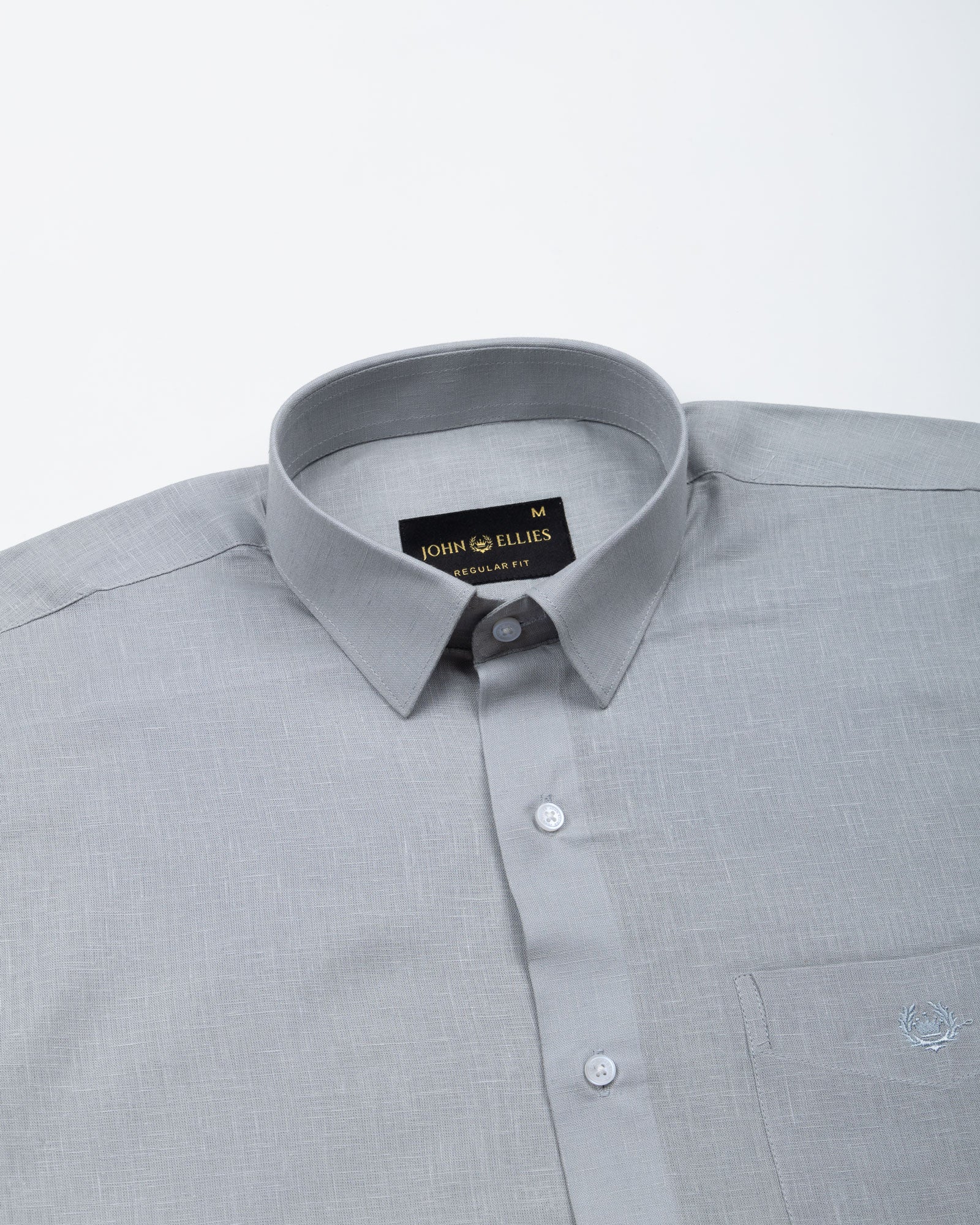 Fauren Silver Plain Luxurious Linen Shirt - John Ellies