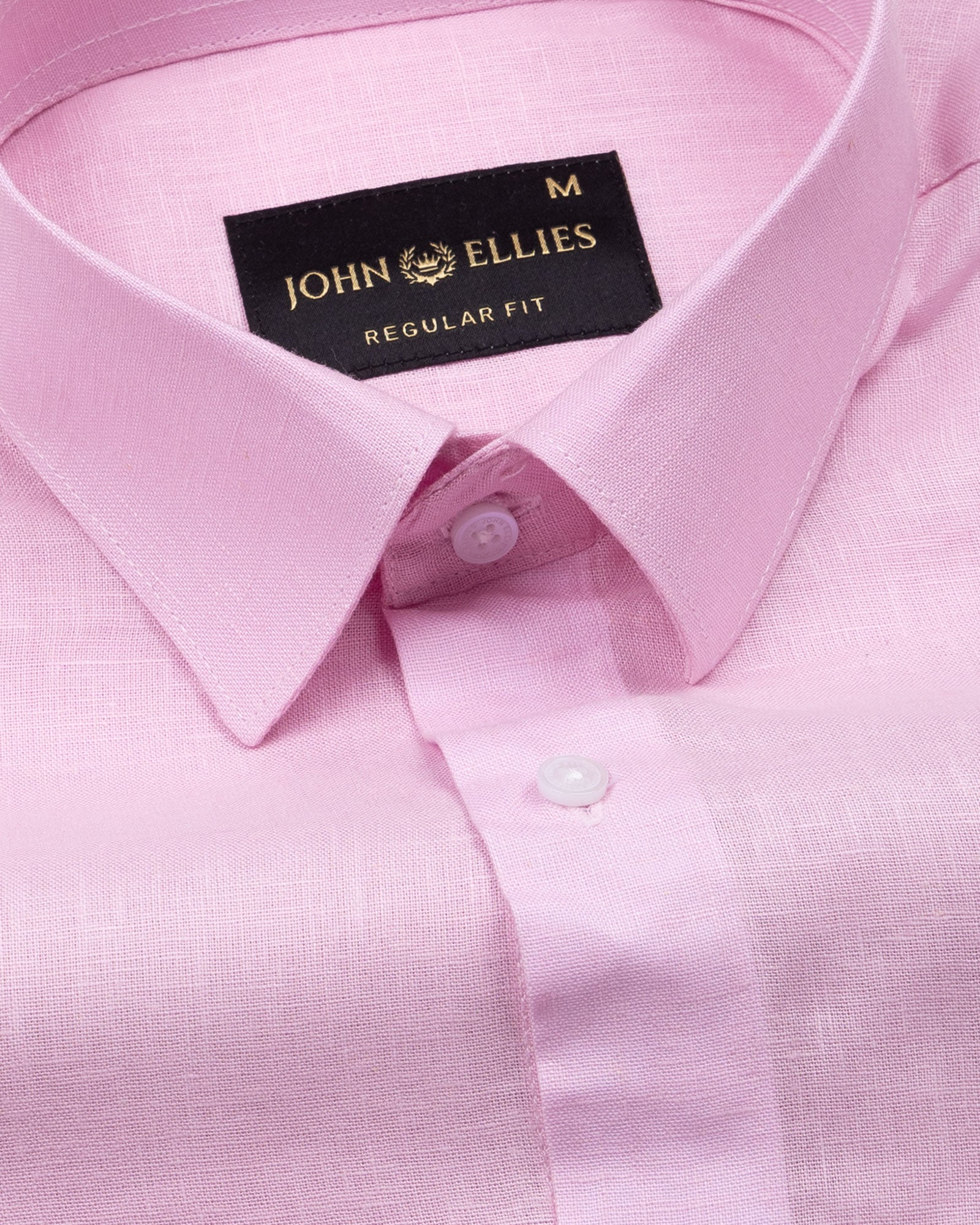 Fauren Pink Plain Luxurious Linen Shirt - John Ellies