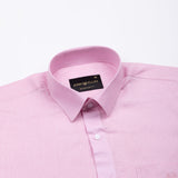 Fauren Pink Plain Luxurious Linen Shirt - John Ellies