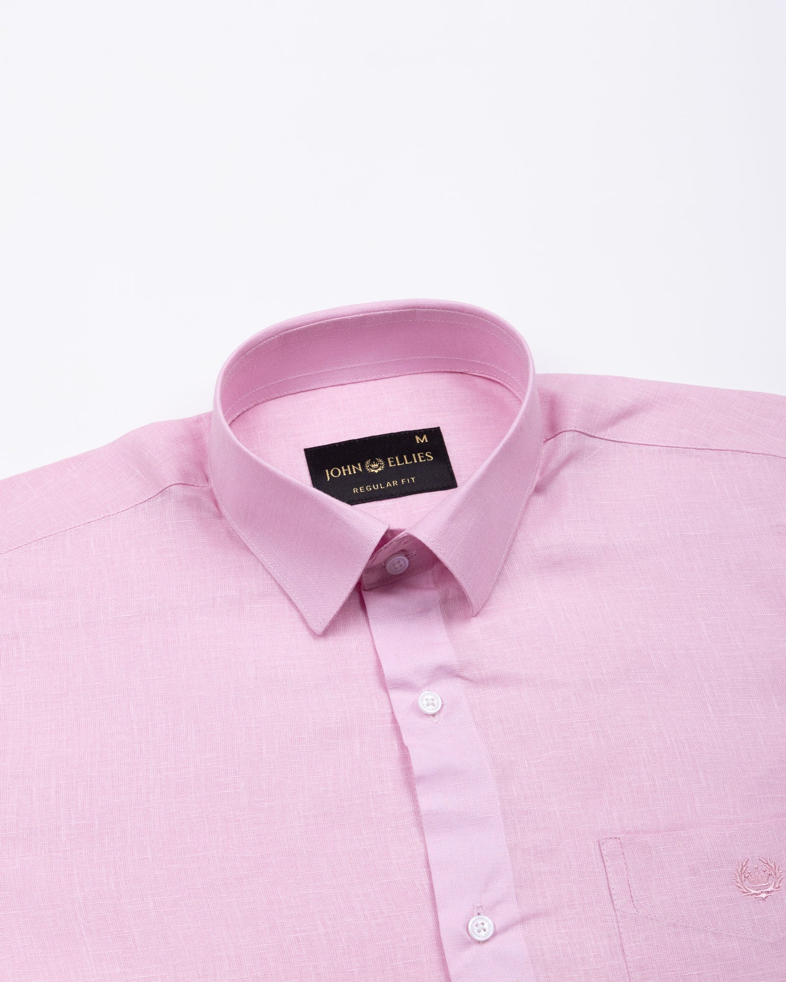 Fauren Pink Plain Luxurious Linen Shirt - John Ellies