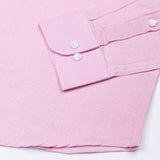 Fauren Pink Plain Luxurious Linen Shirt - John Ellies