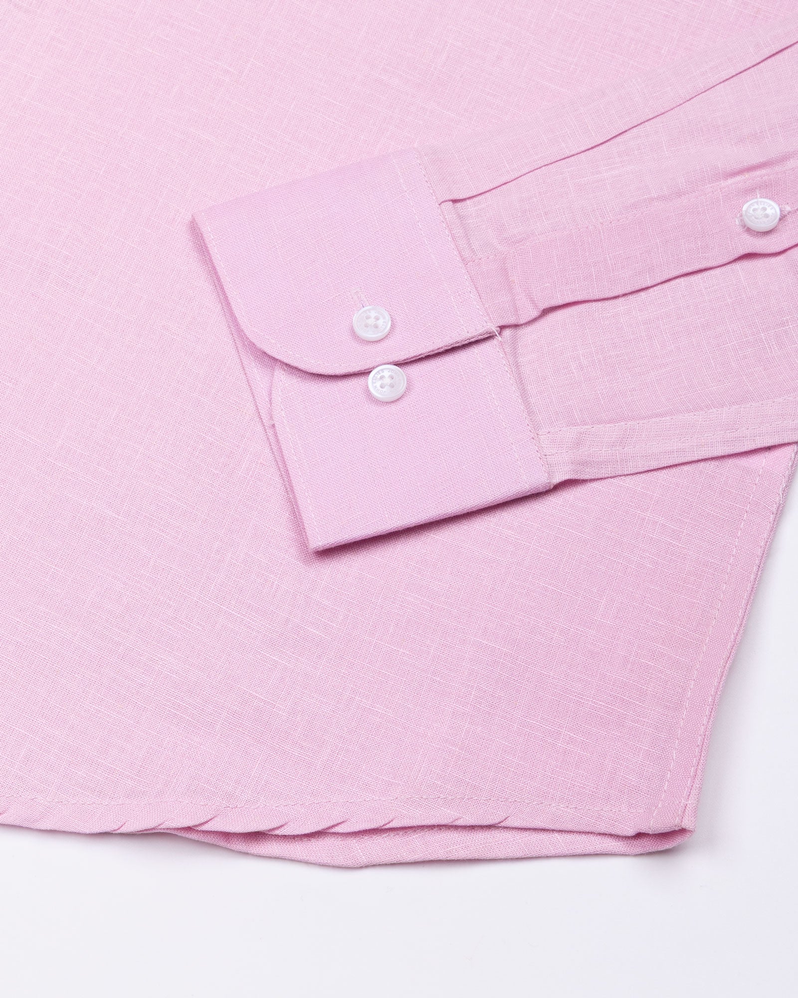 Fauren Pink Plain Luxurious Linen Shirt - John Ellies