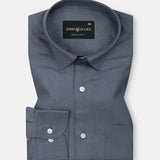 Fauren Grey Plain Luxurious Linen Shirt - John Ellies