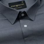 Fauren Grey Plain Luxurious Linen Shirt - John Ellies
