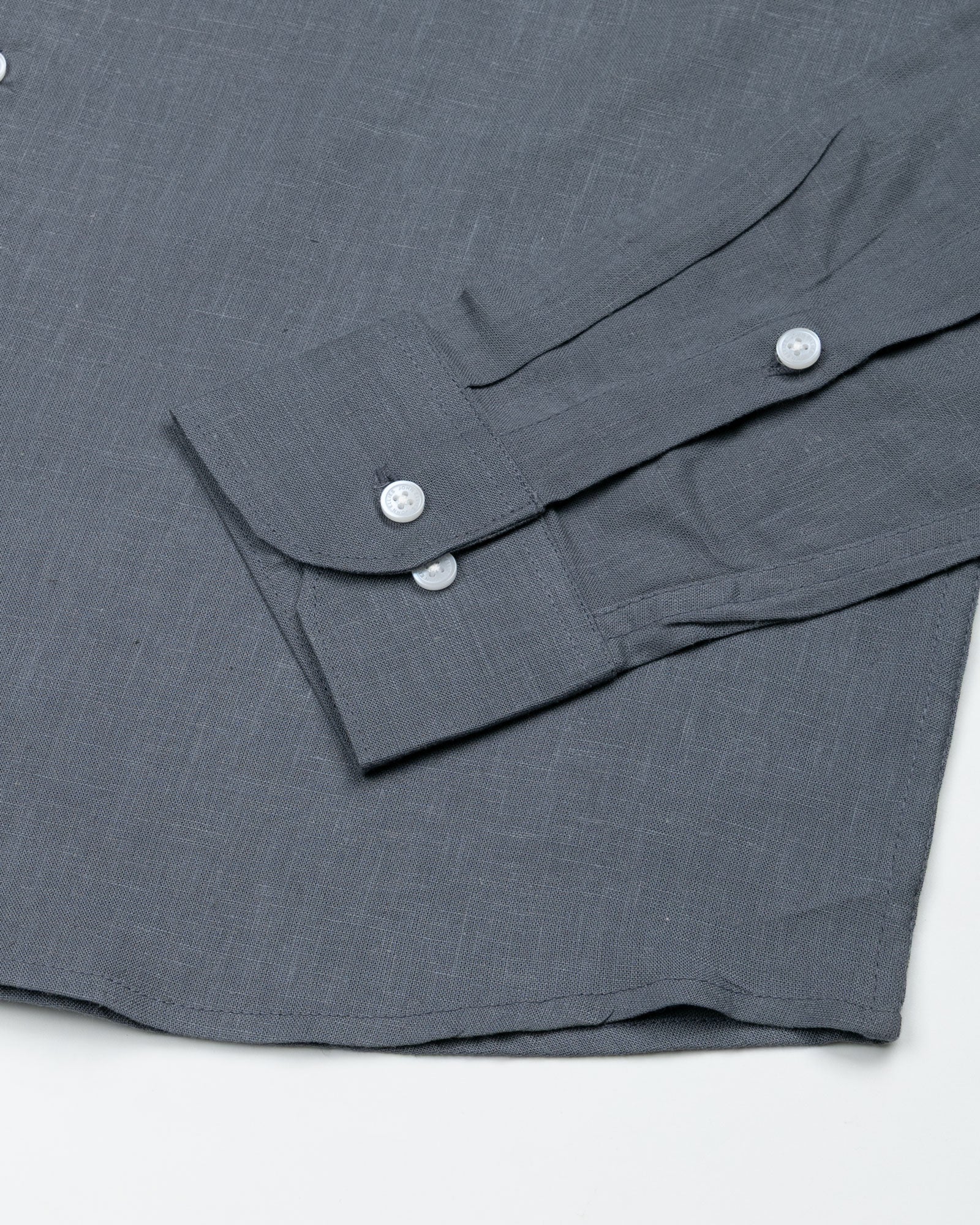 Fauren Grey Plain Luxurious Linen Shirt - John Ellies