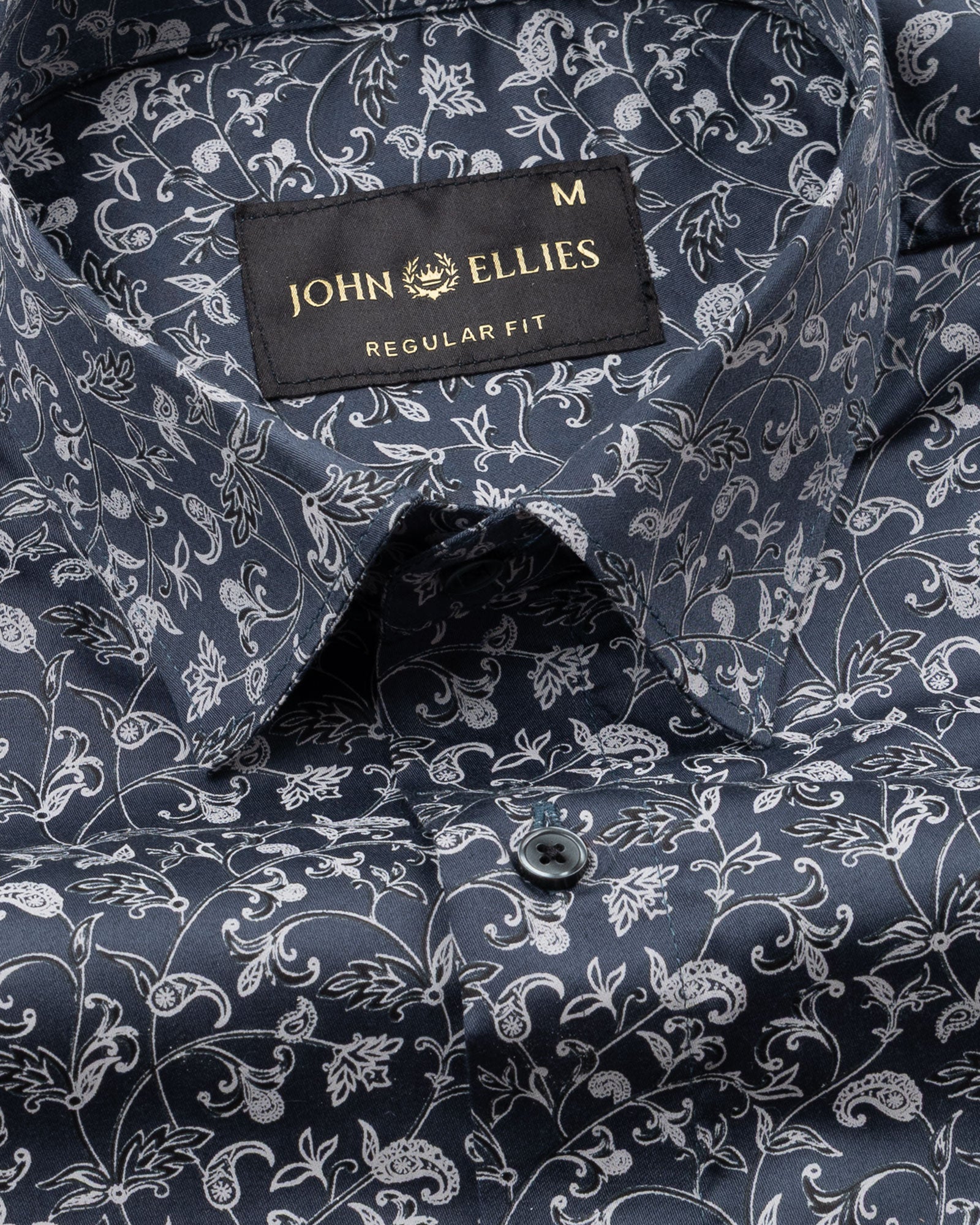 Rhanel Grey Cotton Printed Shirt - John Ellies