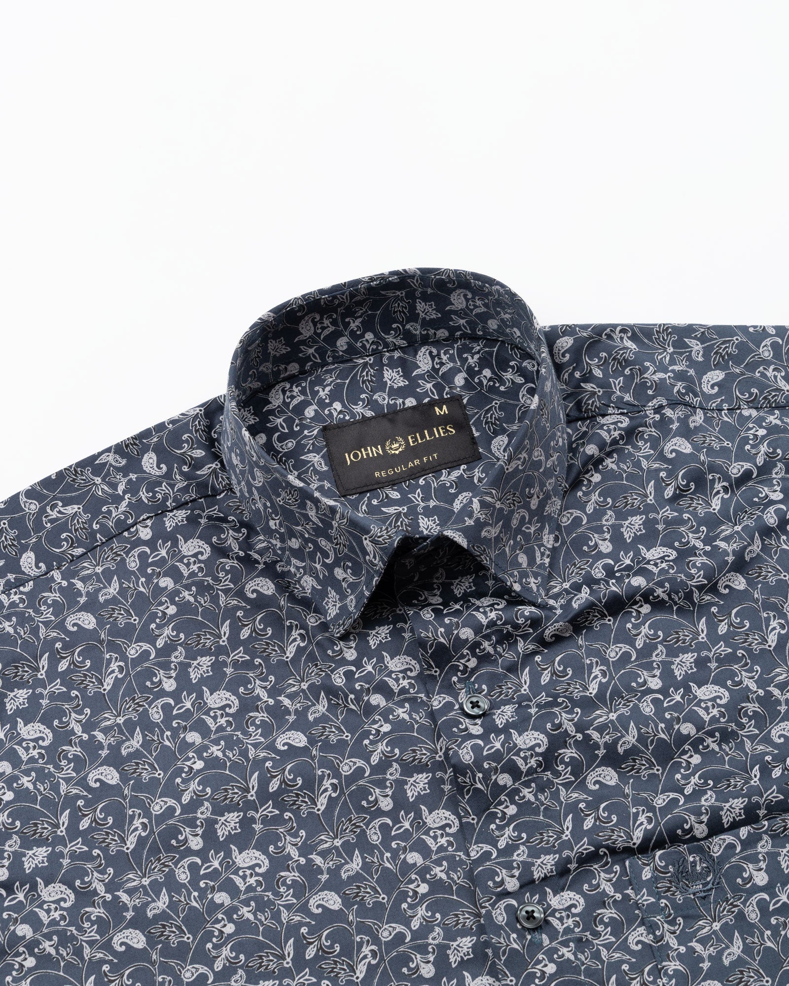Rhanel Grey Cotton Printed Shirt - John Ellies