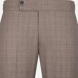 Sander Cream Checked Formal Italian Pant - John Ellies