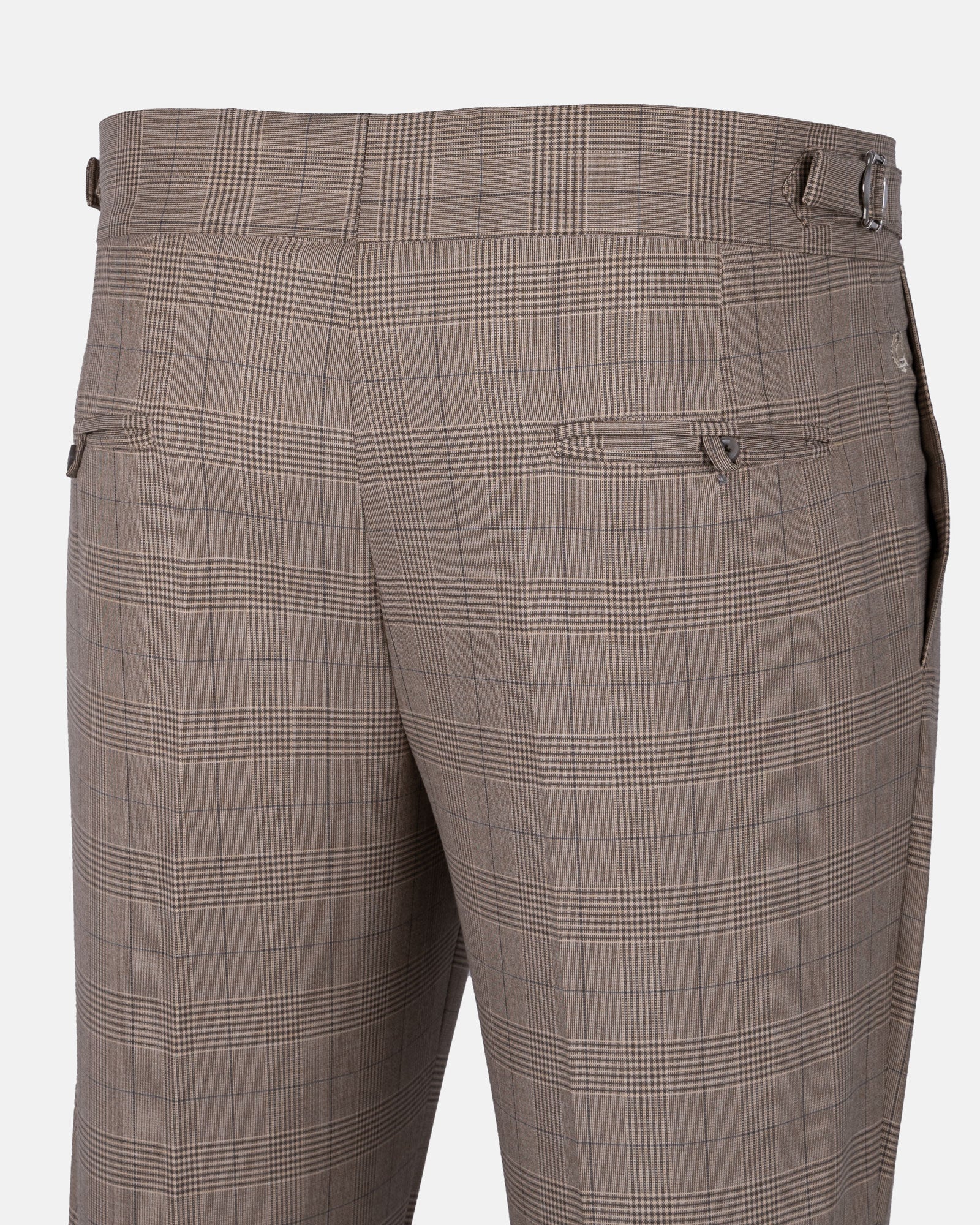 Sander Cream Checked Formal Italian Pant - John Ellies