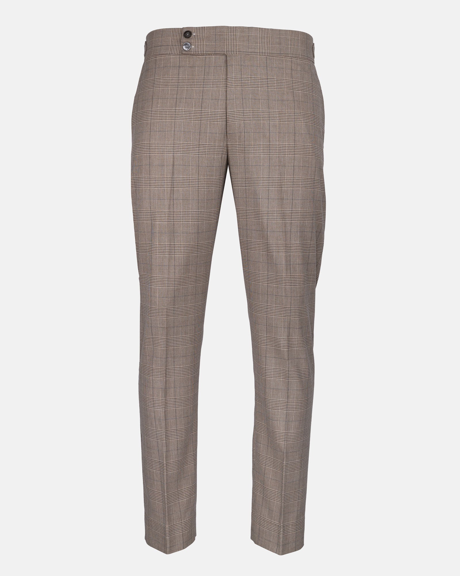 Sander Cream Checked Formal Italian Pant - John Ellies