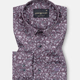 Rhanel Wine Cotton Printed Shirt - John Ellies