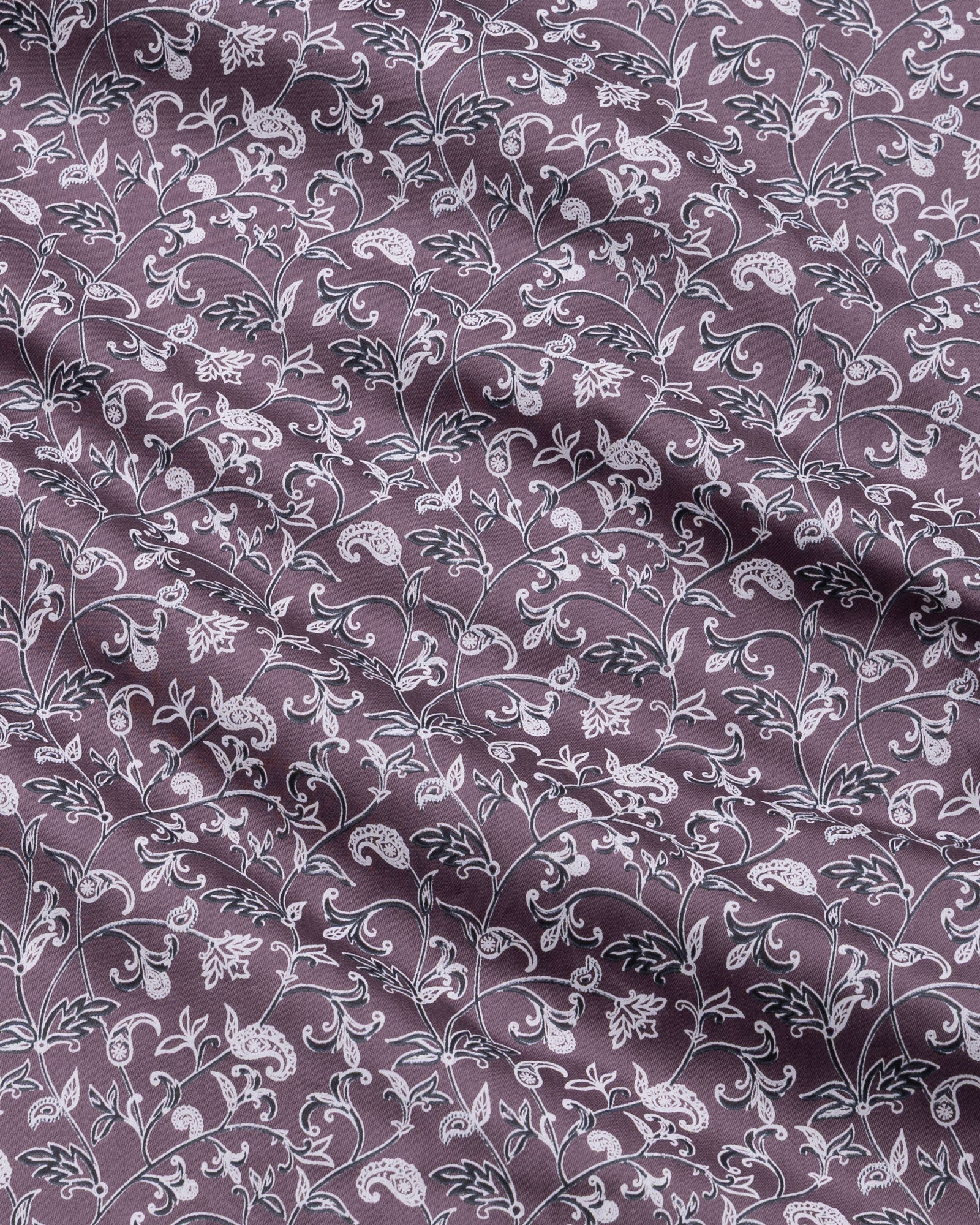 Rhanel Wine Cotton Printed Shirt - John Ellies