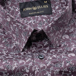 Rhanel Wine Cotton Printed Shirt - John Ellies