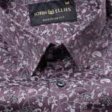 Rhanel Wine Cotton Printed Shirt - John Ellies