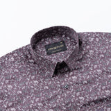 Rhanel Wine Cotton Printed Shirt - John Ellies