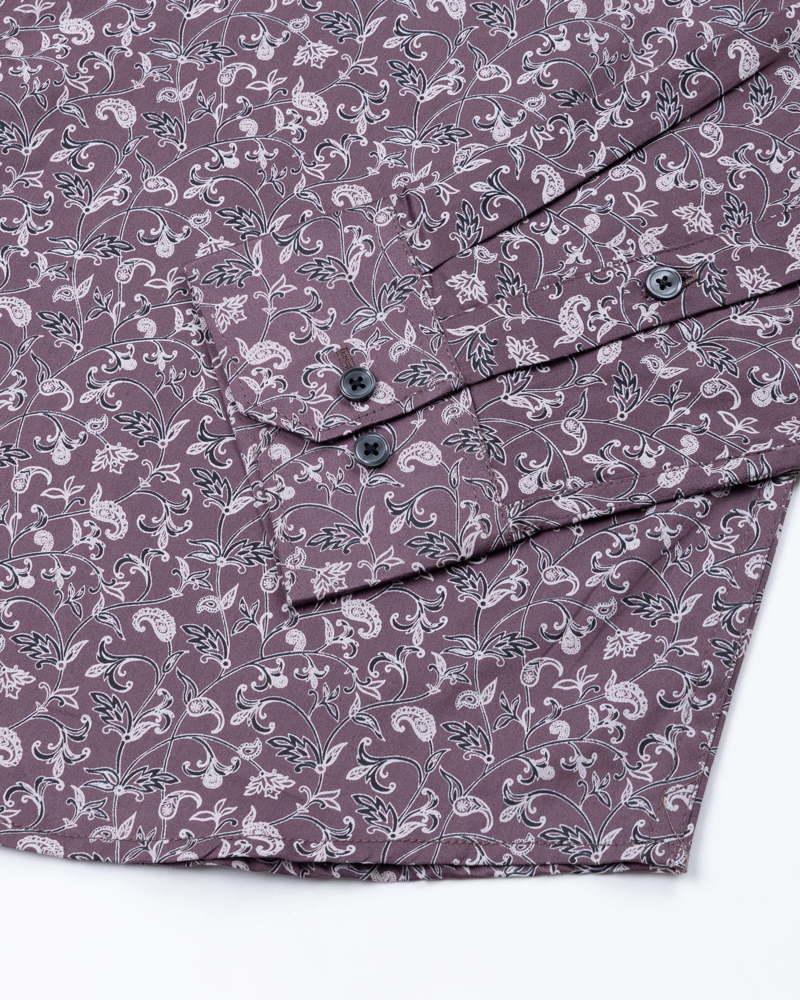 Rhanel Wine Cotton Printed Shirt - John Ellies