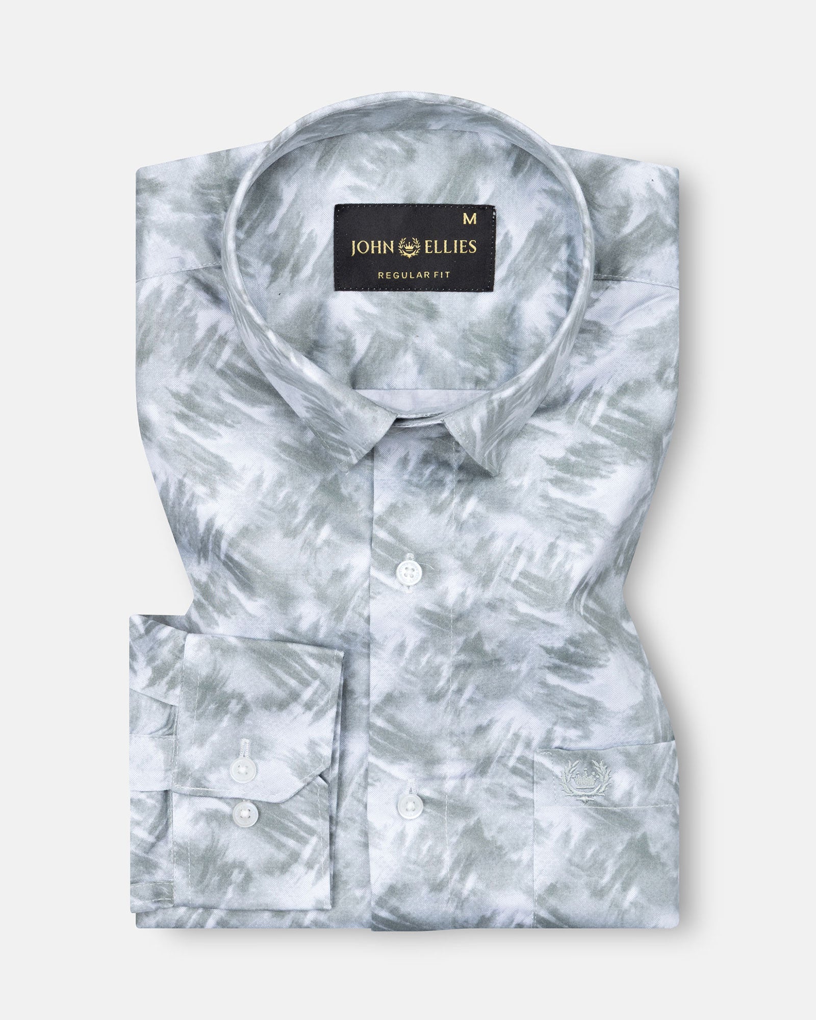 Rhanel Green Cotton Printed Shirt - John Ellies