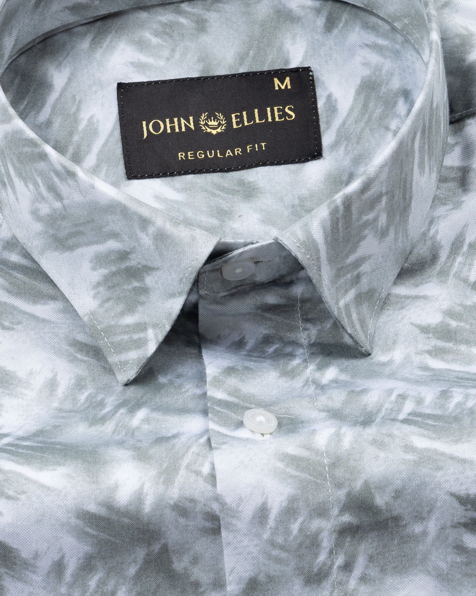 Rhanel Green Cotton Printed Shirt - John Ellies