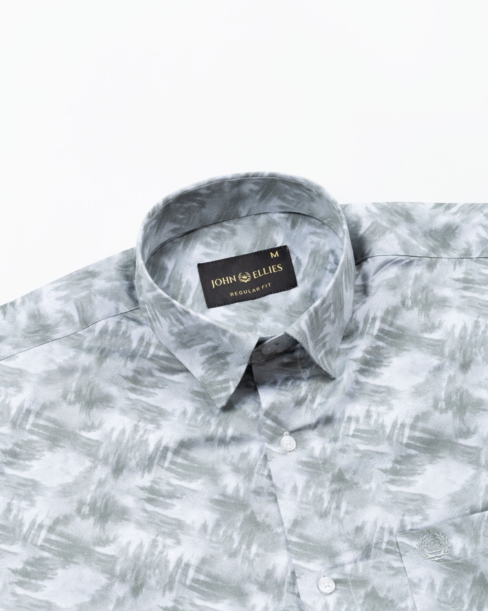 Rhanel Green Cotton Printed Shirt - John Ellies