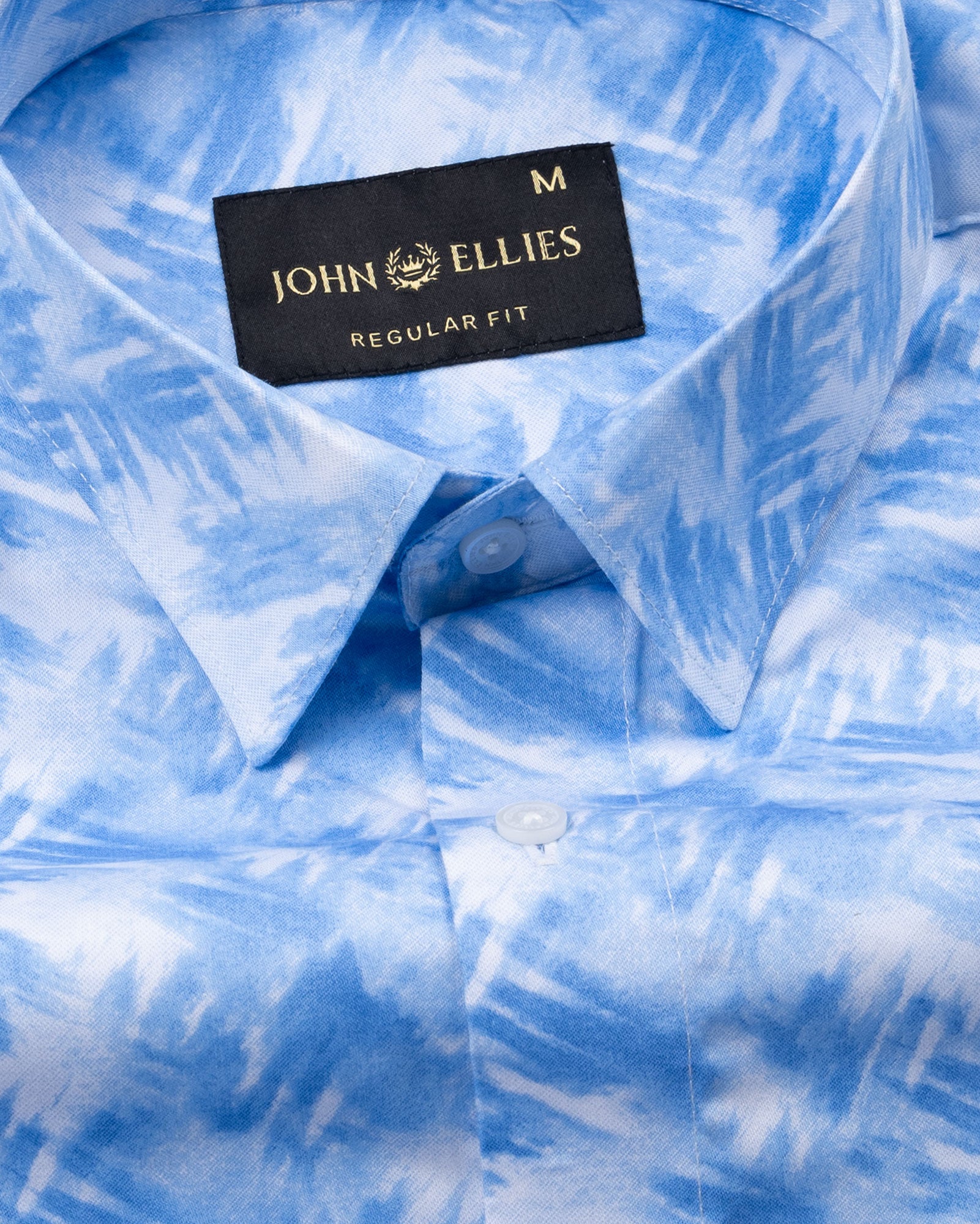 Rhanel Blue Cotton Printed Shirt - John Ellies