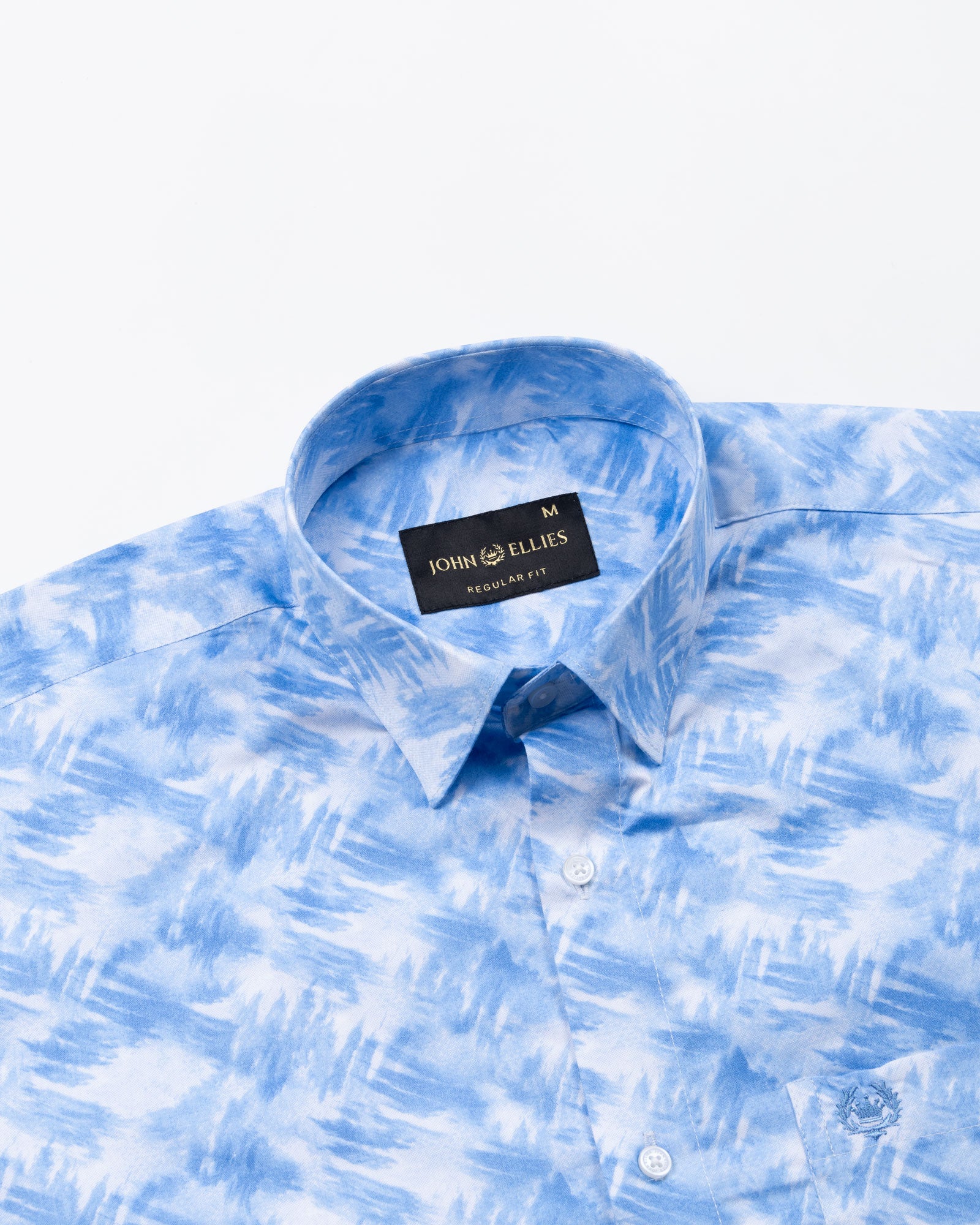 Rhanel Blue Cotton Printed Shirt - John Ellies