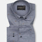 Eslen Navy Blue Oxford Cotton Printed Button Down Shirt - John Ellies