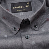 Eslen Black Oxford Cotton Printed Button Down Shirt - John Ellies