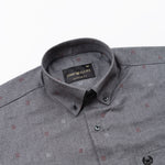 Eslen Black Oxford Cotton Printed Button Down Shirt - John Ellies