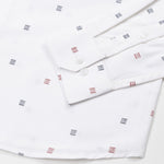 Eslen White Oxford Cotton Printed Button Down Shirt - John Ellies