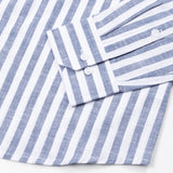Mereux Navy Blue Stripe Linen Shirt - John Ellies