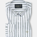 Mereux Green Stripe Linen Shirt - John Ellies