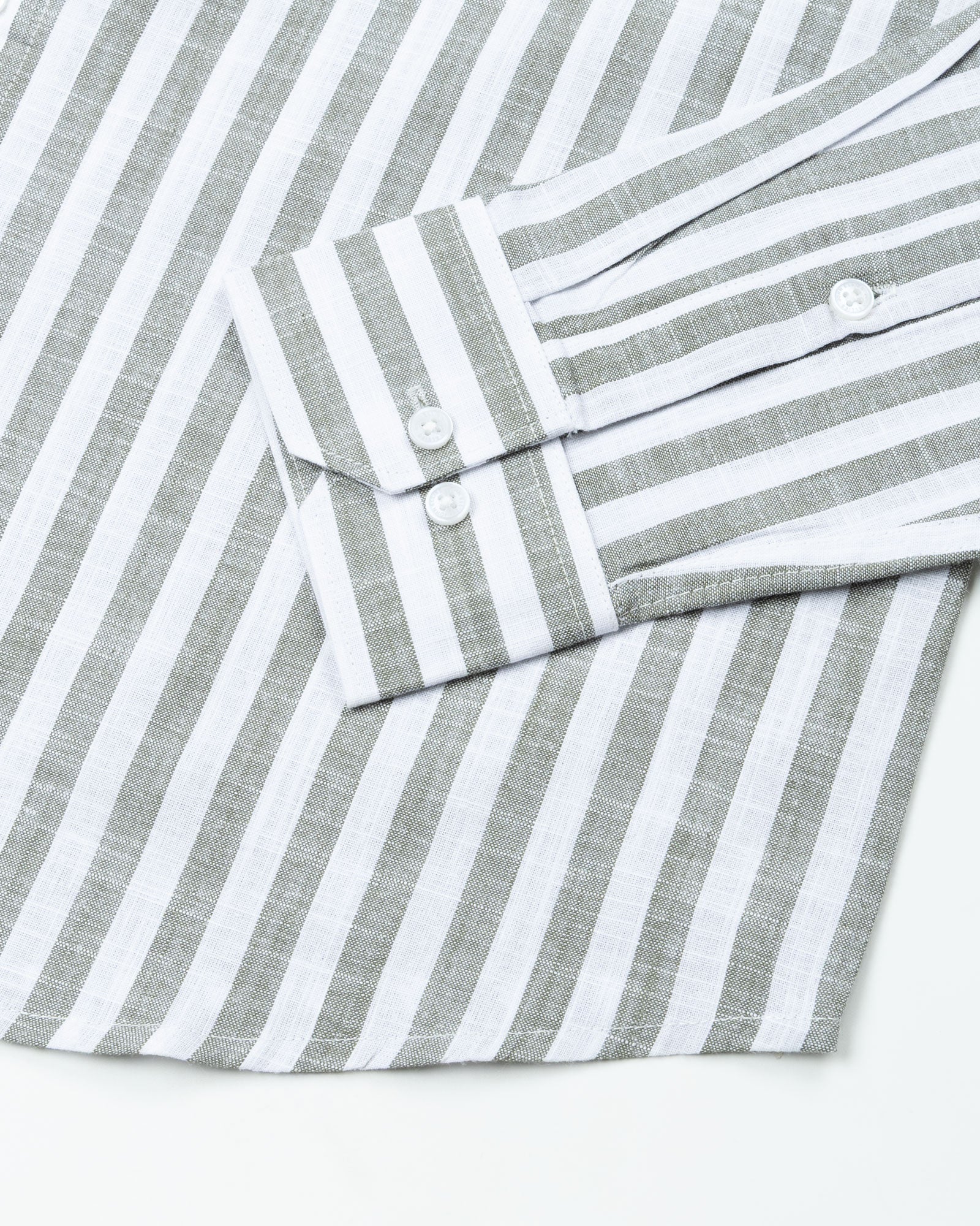 Mereux Green Stripe Linen Shirt - John Ellies