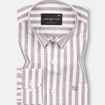 Mereux Brown Stripe Linen Shirt - John Ellies