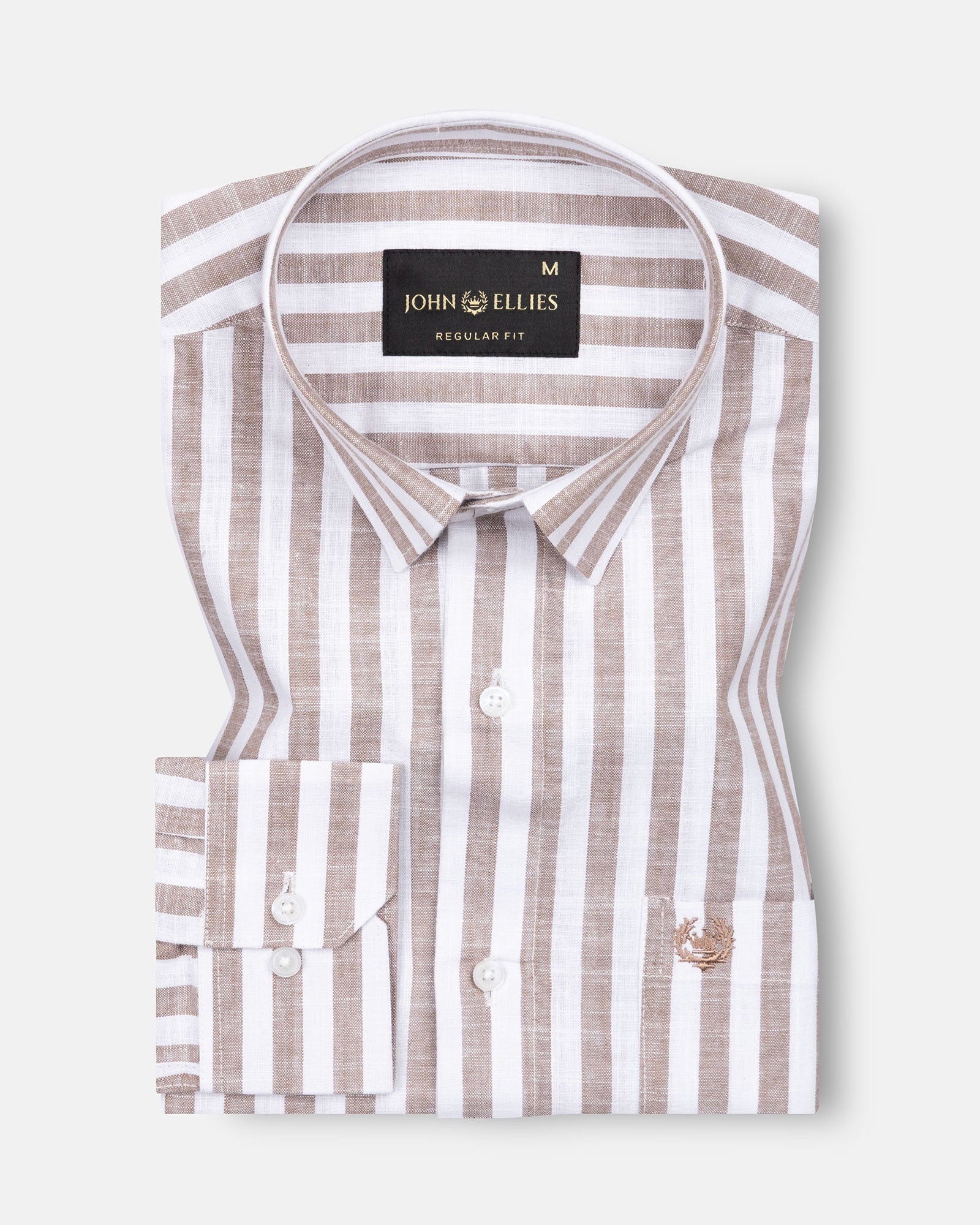 Mereux Brown Stripe Linen Shirt - John Ellies