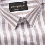 Mereux Brown Stripe Linen Shirt - John Ellies