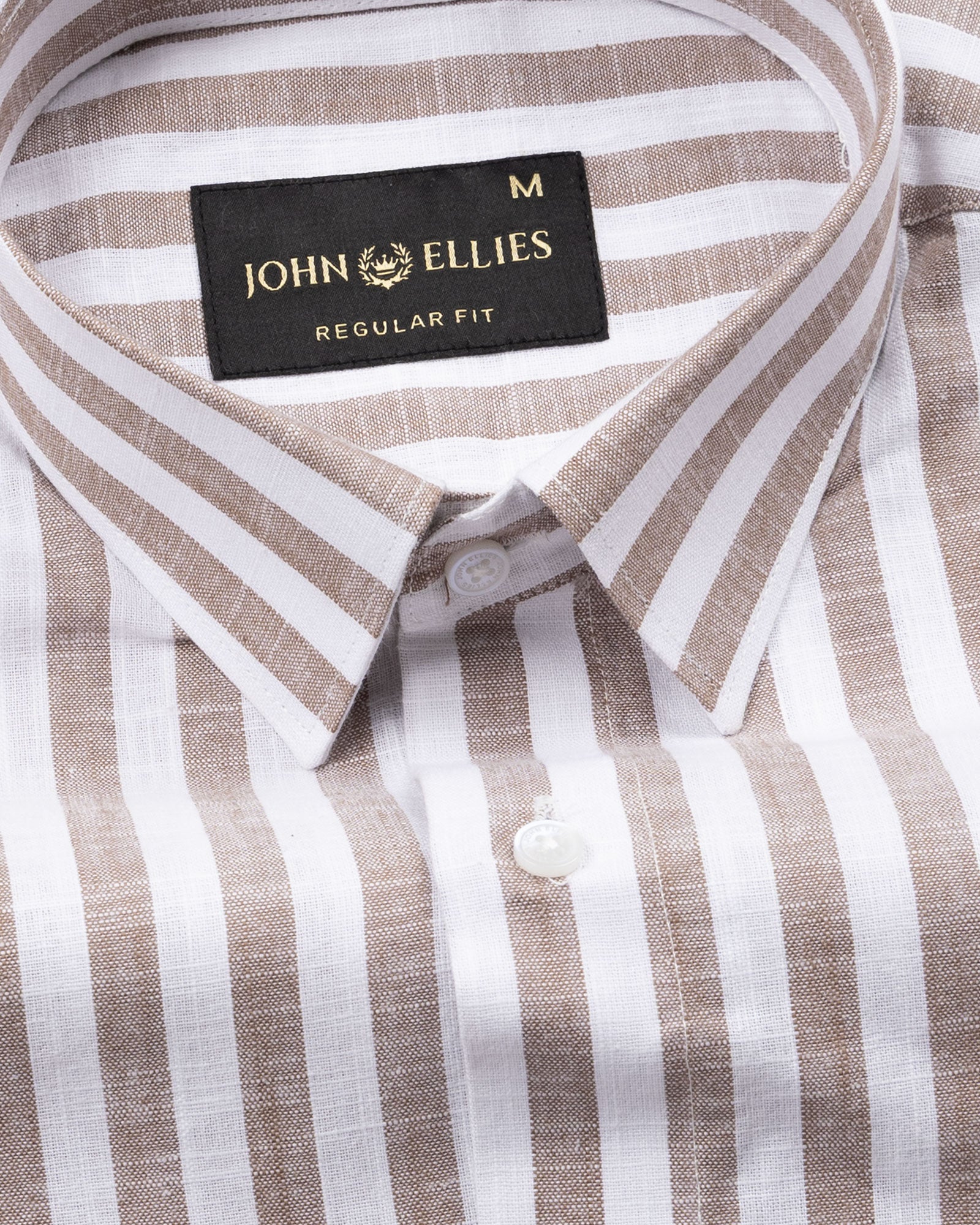 Mereux Brown Stripe Linen Shirt - John Ellies