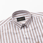 Mereux Brown Stripe Linen Shirt - John Ellies