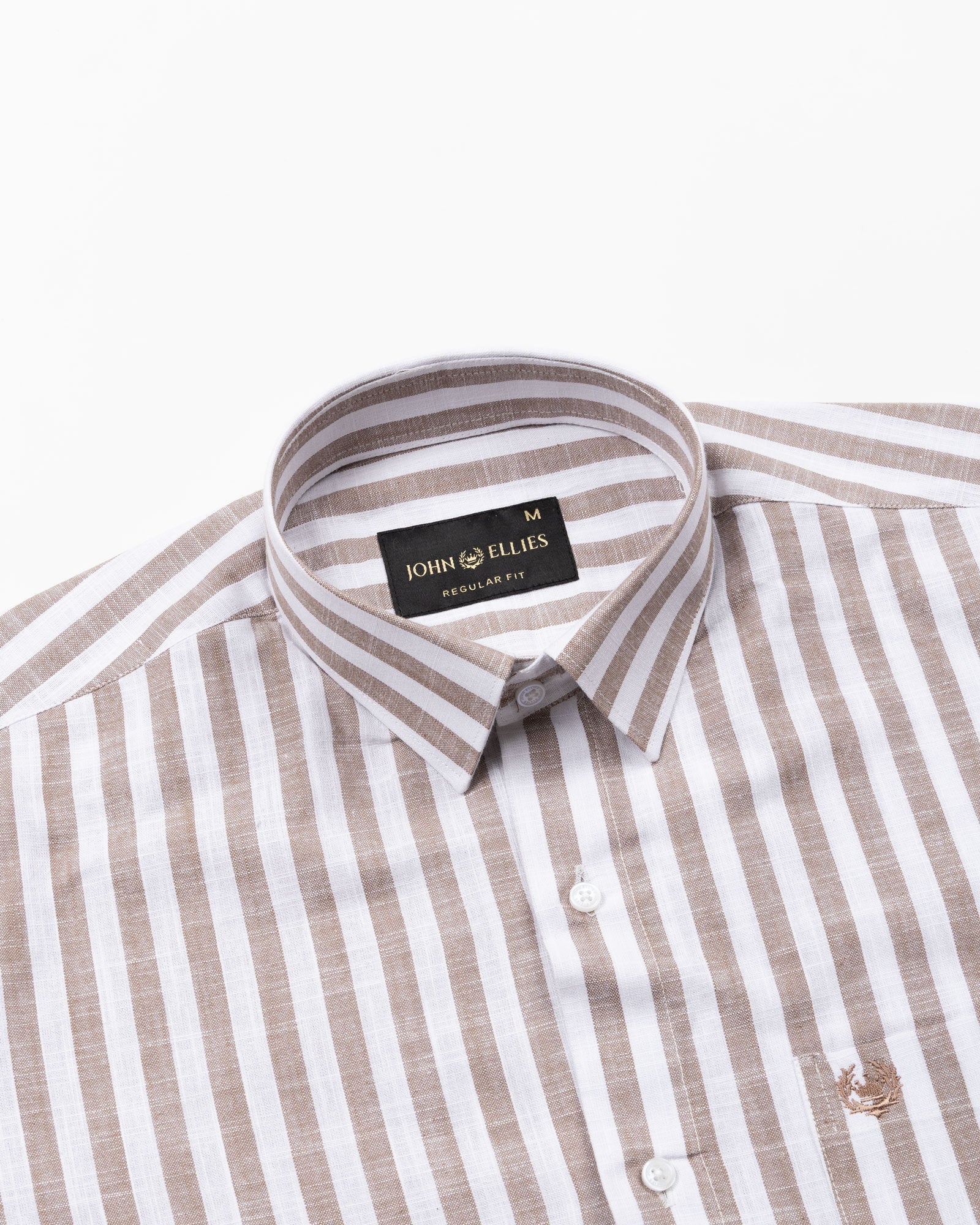 Mereux Brown Stripe Linen Shirt - John Ellies