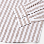 Mereux Brown Stripe Linen Shirt - John Ellies