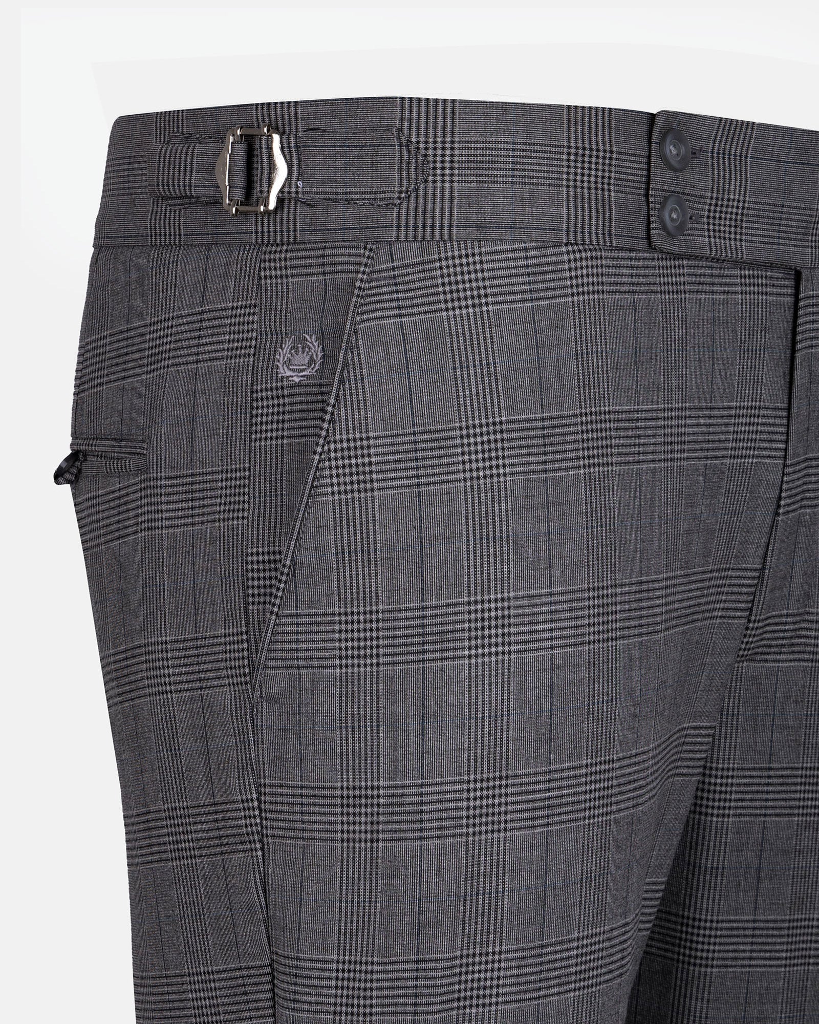 Sander Grey Checked Formal Italian Pant - John Ellies