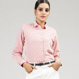 Strata Red Stripes Oxford Cotton Women Shirt - John Ellies