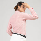 Strata Red Stripes Oxford Cotton Women Shirt - John Ellies